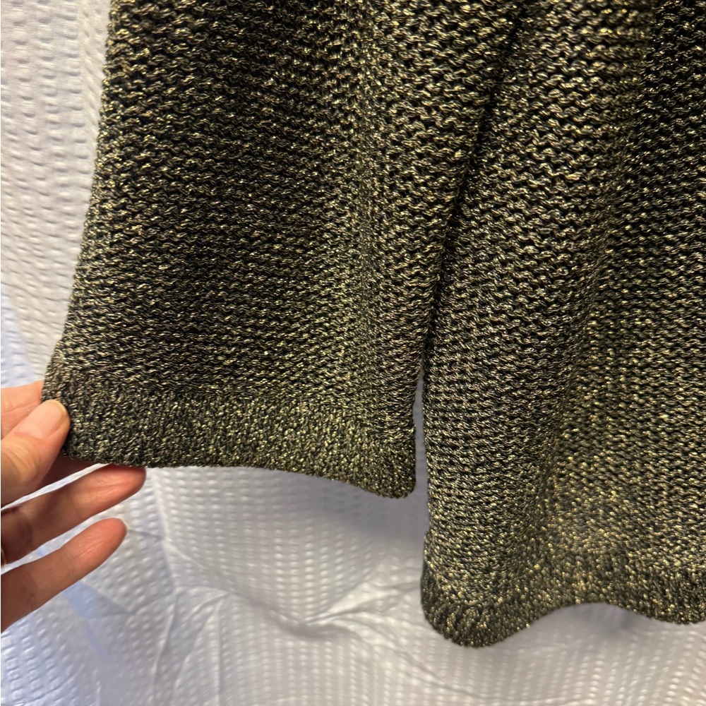 Ruby Rd. Shimmering‎ Gray Cardigan with Gold Accents - Picture 3 of 16